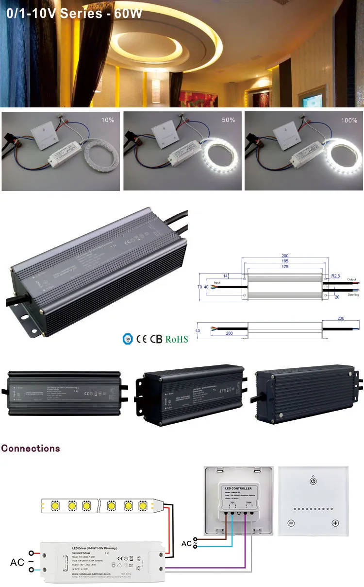 100V 110V 220V AC Constant Voltage 12V 24V 36V 48V 60W 80W 1.8A 2.5A 3.3A 5A DC Power Supply