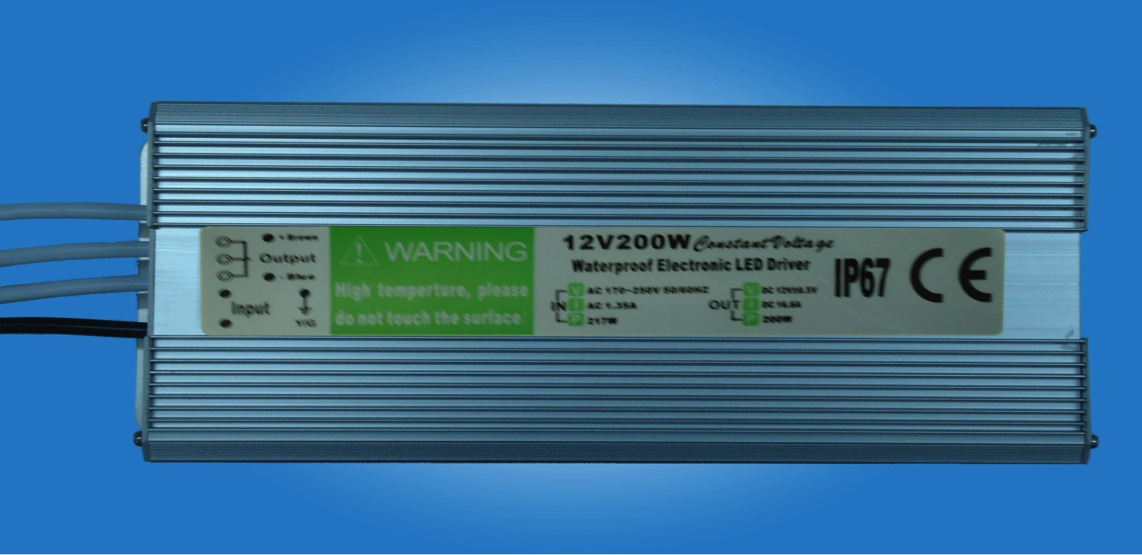 200 Watts Waterproof Constant Voltage LED Driver with Pfc