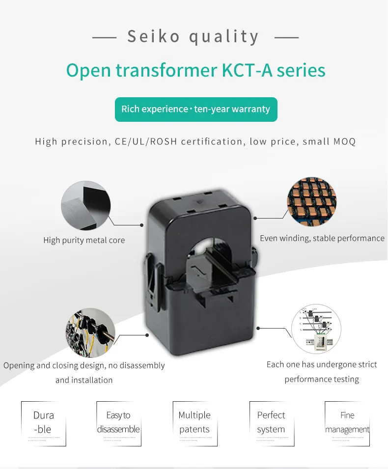 20A 100A 200A to 5000A AC Current Sensor Split Core Current Transformer