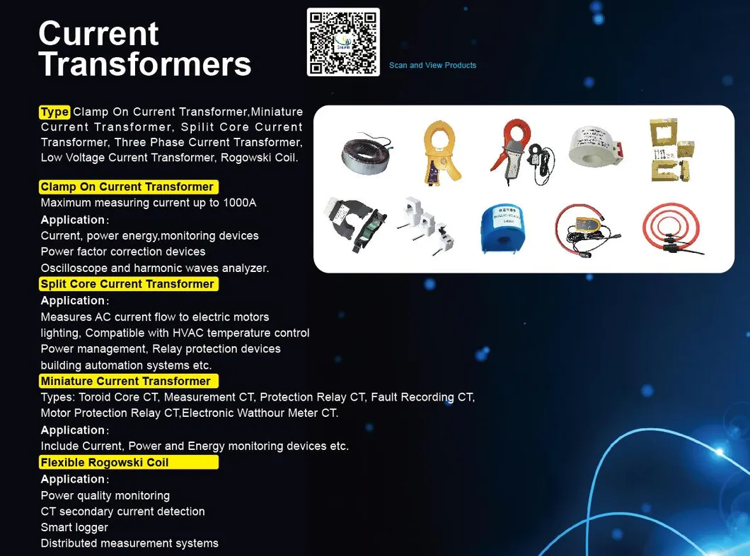 250A 1000A 1200A 600A 1A/5A Clamp Probe Current Transformer