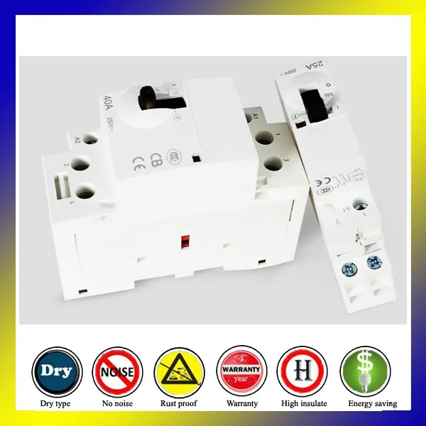 2no 2nc 25A 4p DIN Rail Modular AC Contactor for Household