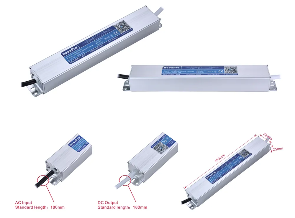 40W Slim IP67 Waterproof LED Power Supply with SAA for Australia Market