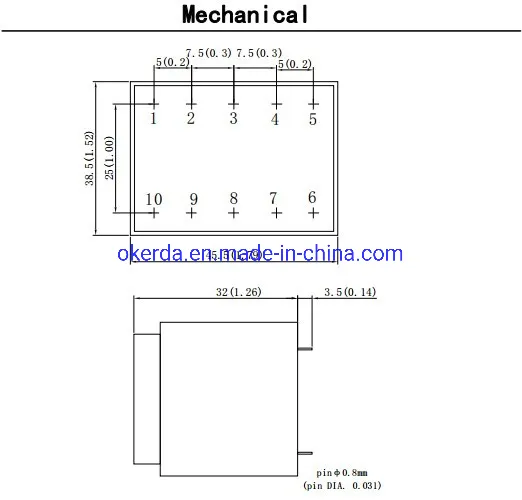 5.0va Ei PCB Mounting Transformers Ei42 Pulse Transformer