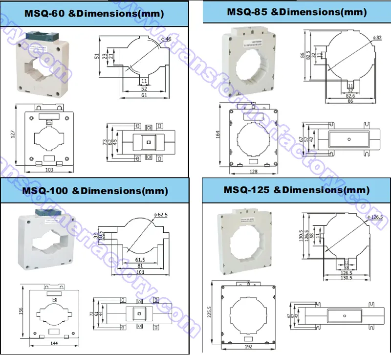 Busbar Current Transformer Manufacturer Msq-30b 5/5A-300/5A Cl 0.5 1.0 Burden 5va