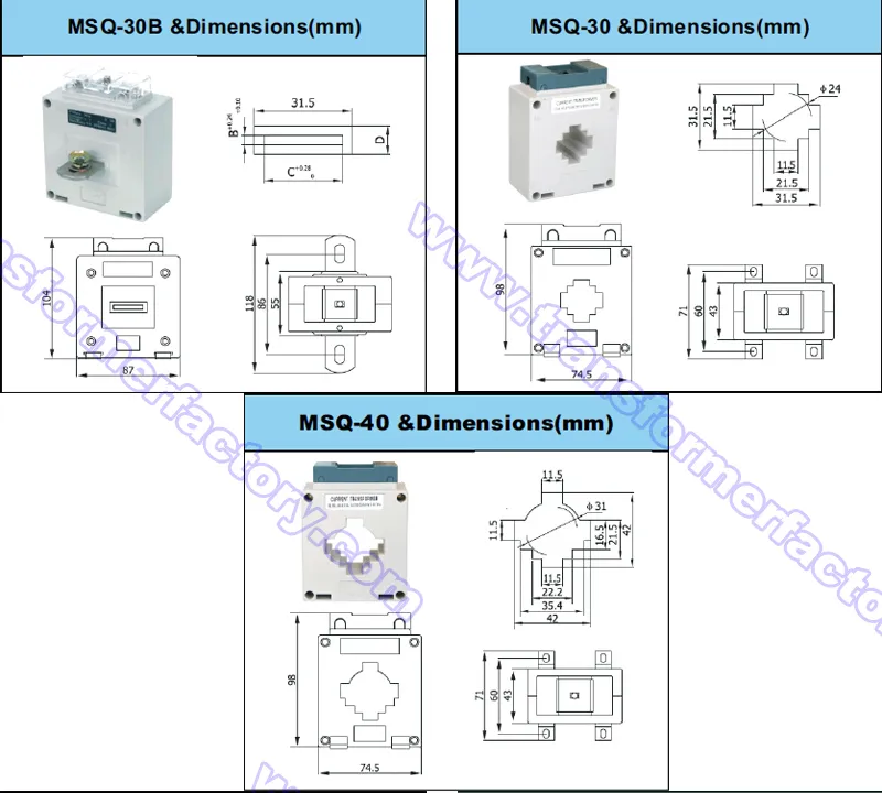 Busbar Current Transformer Manufacturer Msq-30b 5/5A-300/5A Cl 0.5 1.0 Burden 5va