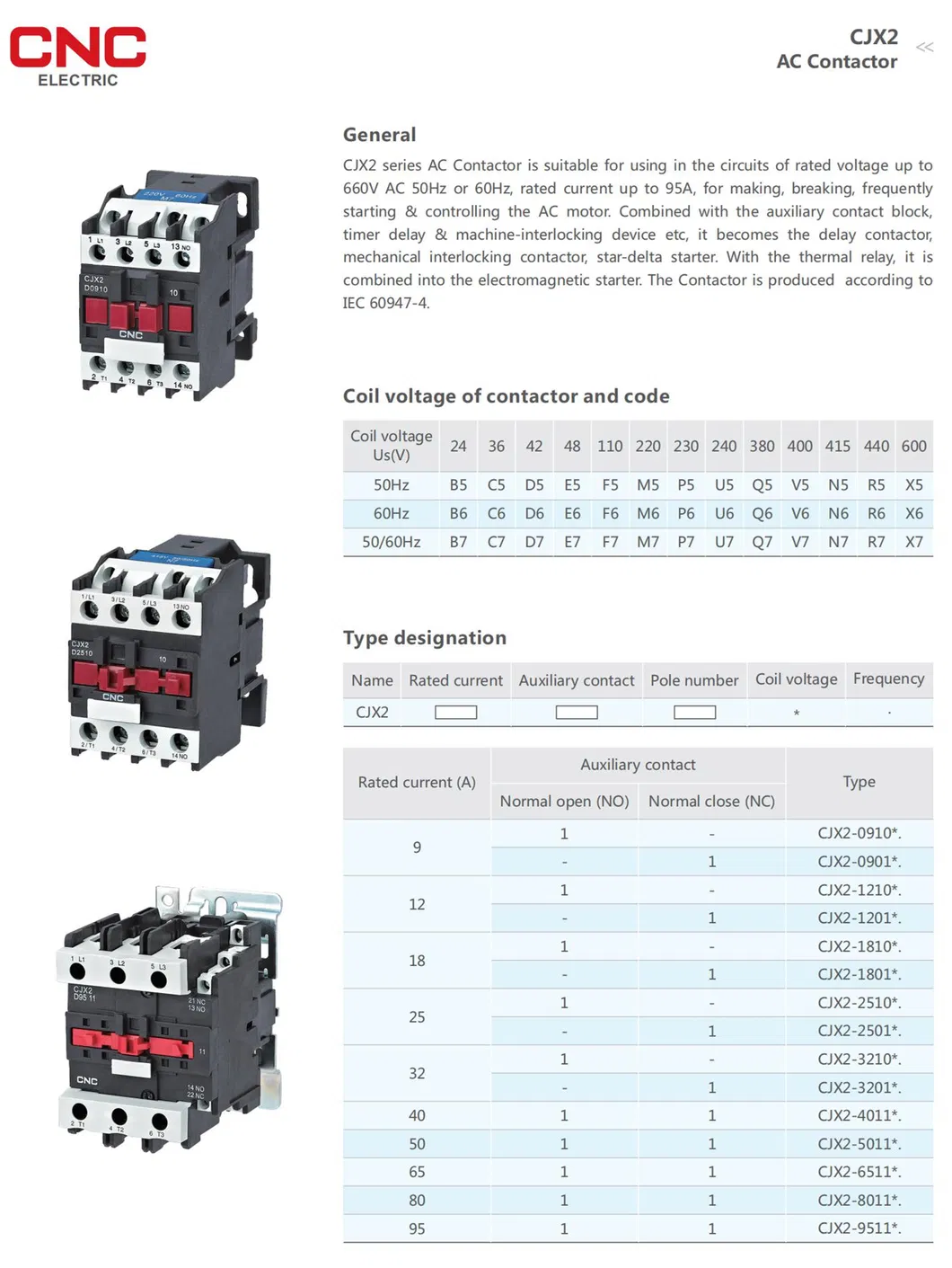 CNC OEM Thick Exercise 50A Contactor 50A AC Type Contactor 50A AC Contactor
