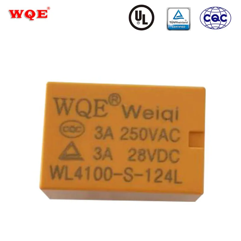 Comunication Reed Relay 28V 4pins for Car and UPS Yellow Wl4100-S-124L