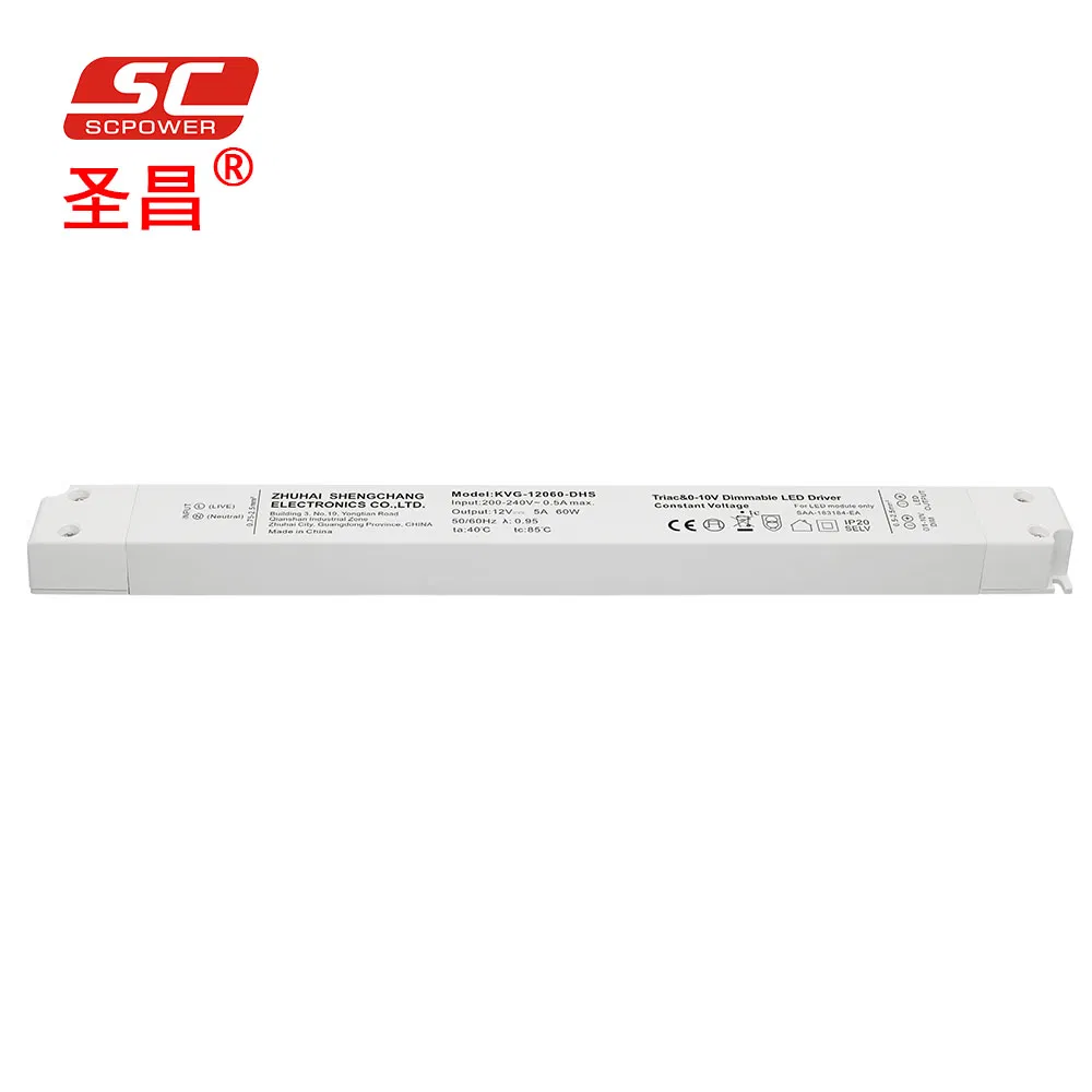 Custom-Made Available Adjustable 60W LED Power Supply Slimline LED Driver