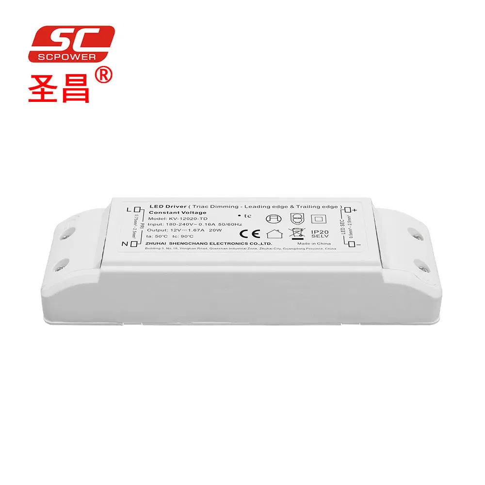 Good Dimming Effect 20W 48V 0.42A LED Triac Dimmer Driver IP20 with CE Terminal