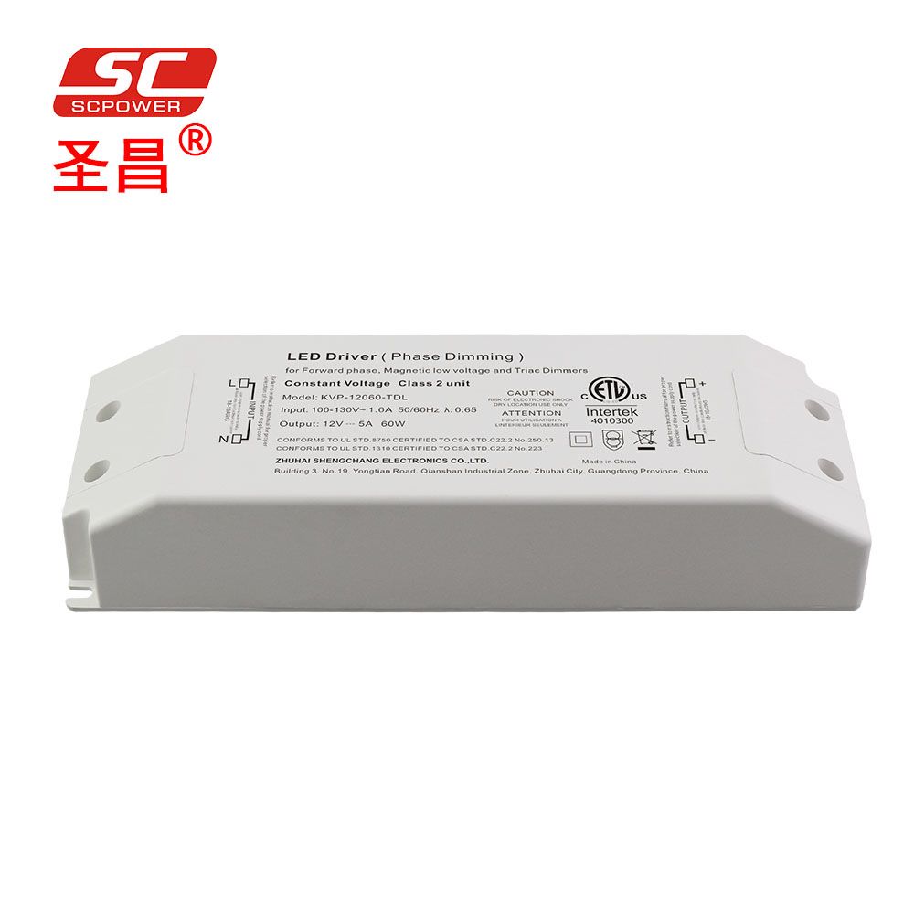 Kvp- 12060 -Tdl ETL cETL Constant Voltage Driver 12V 60W T5a Riac Dimming LED Driver