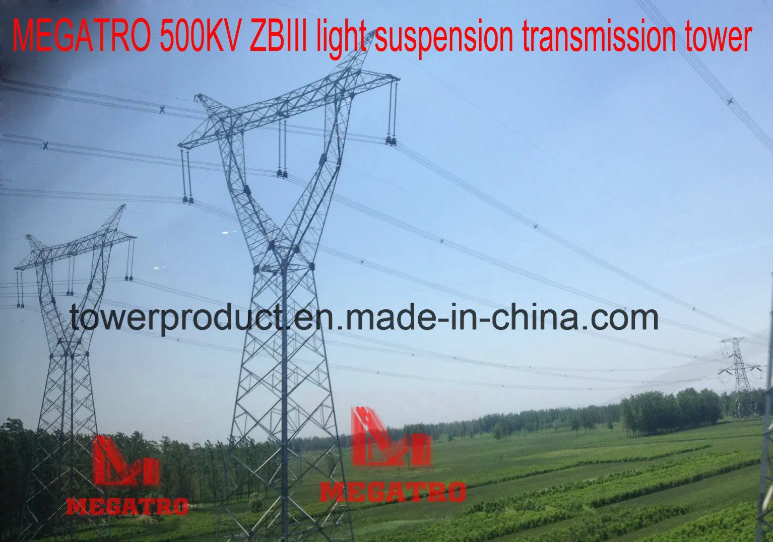 Megatro 500kv Zbiii Horizontal Type Light Suspension Transmission Line Tower
