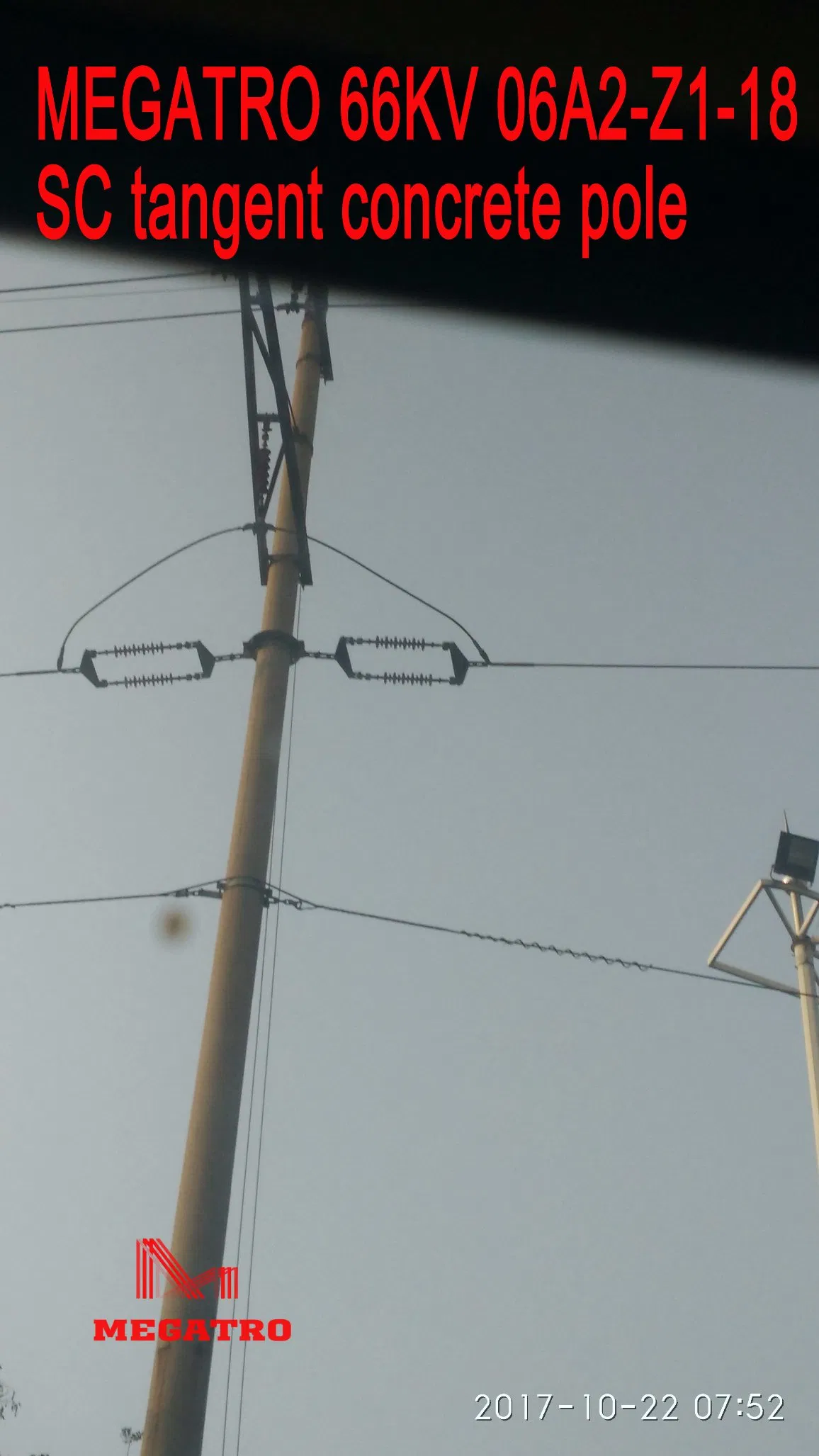 Megatro 66kv 06A2 -Z1-18 Sc Tangent Concrete Pole