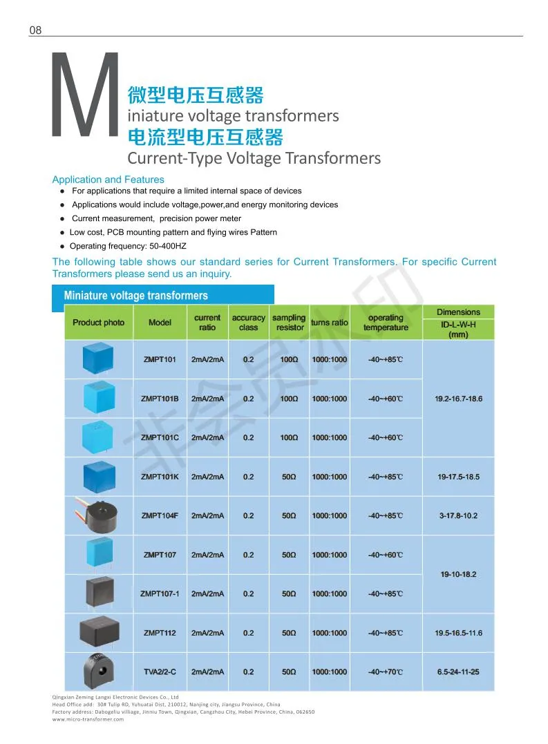Micro Voltage Transformer Used for Relay Protection/ Miniature Electronic Voltage Transformer Zm-Rpt