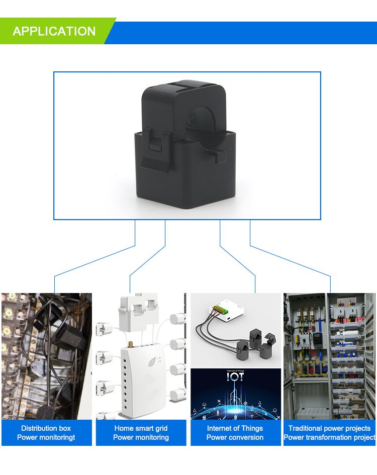 Split Core CT Kct-10 75A/1V Heyi Asct Cl: 0.5 UL1015AWG24 Clamp on Current Transformers