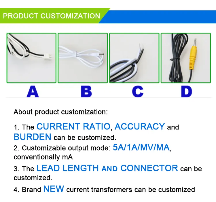 Split Core CT Kct-50 600A/60mA Heyi Asct Cl: 0.5 UL1015AWG24 Clamp on Current Transformers