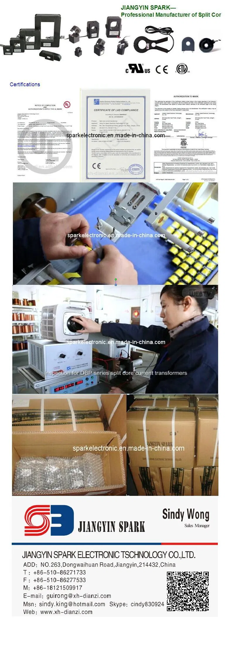 Split Core Current Transformer Xh-Sct-T24 200A/333mv ID24mm