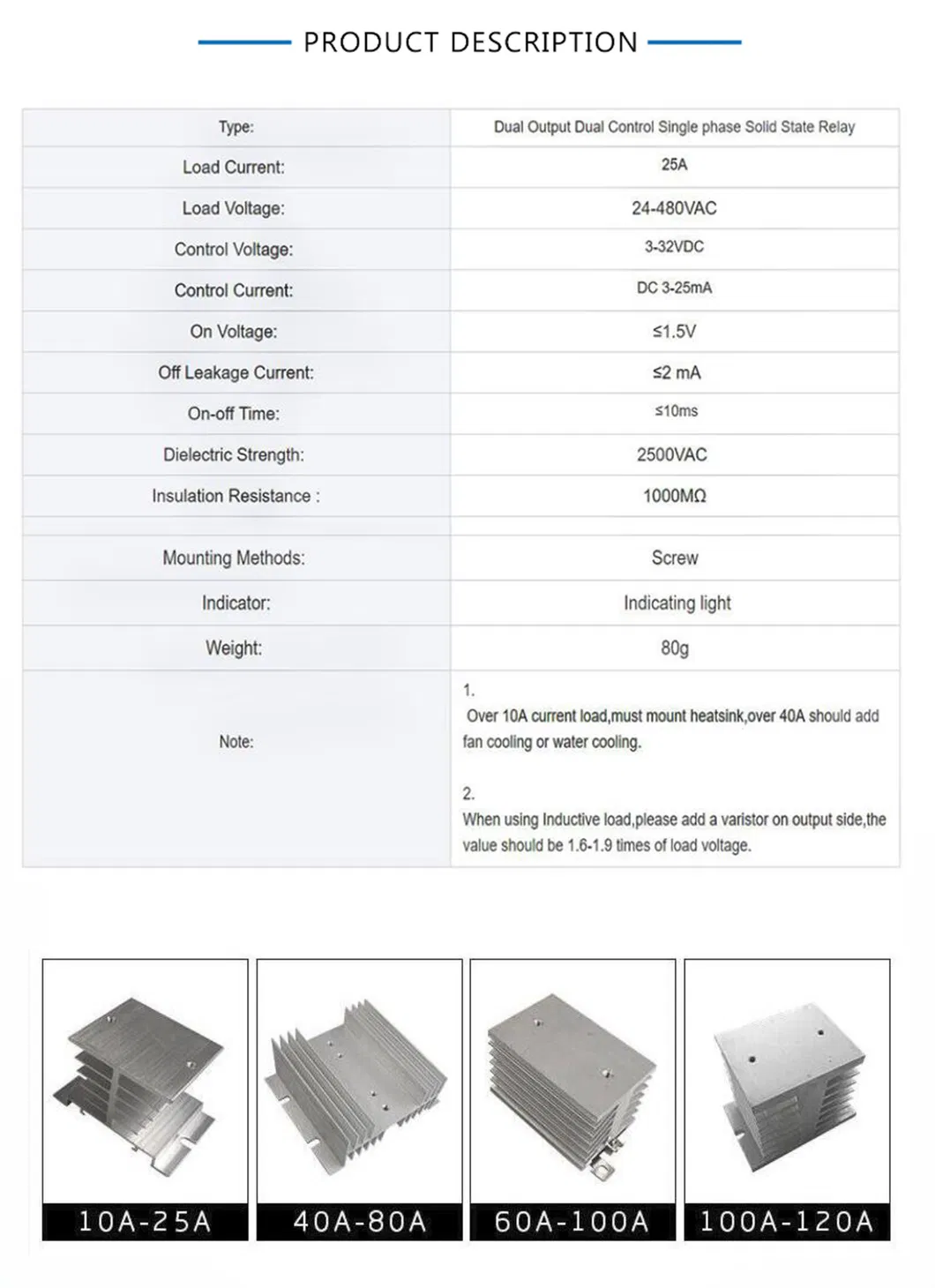 SSR-10da DC to AC Output Control Solid State Relay Single Phase