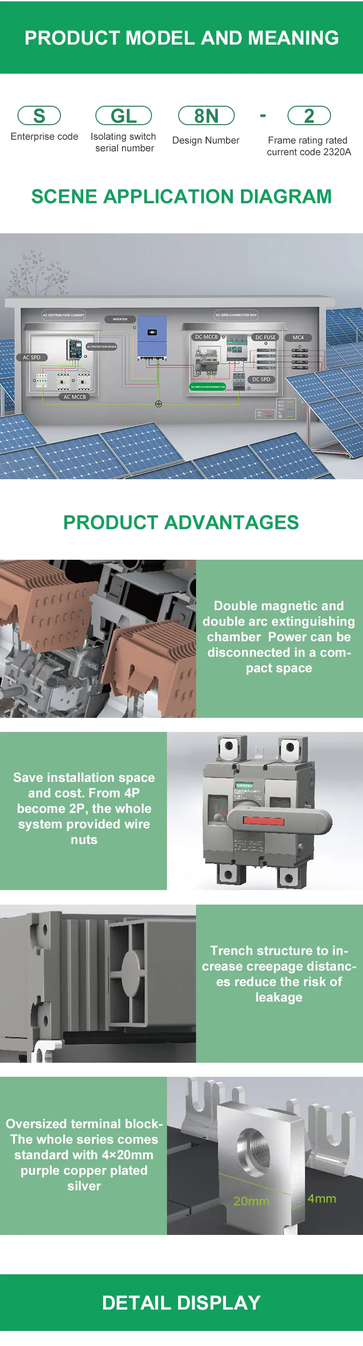 Suntree Hot Selling 400A 3p 4p Load Isolator Switch 1500V with CE IEC Certificate DC Disconnected Switch