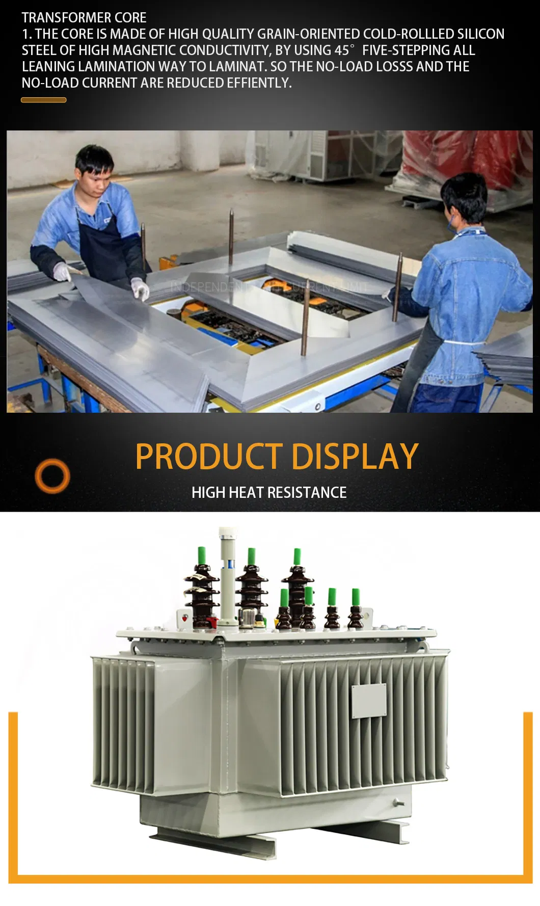 Three-Phase 1250kVA Oil-Immersed Power Transformer with Onan Cooling Way
