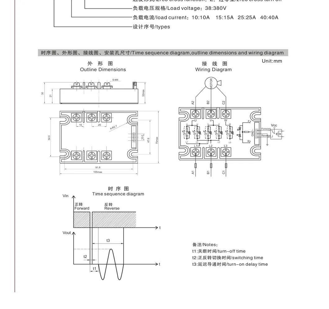 Three-Phase Solid State Relay SSR 10A-120A AC Control AC SSR, 70-280VAC to 24-280VAC