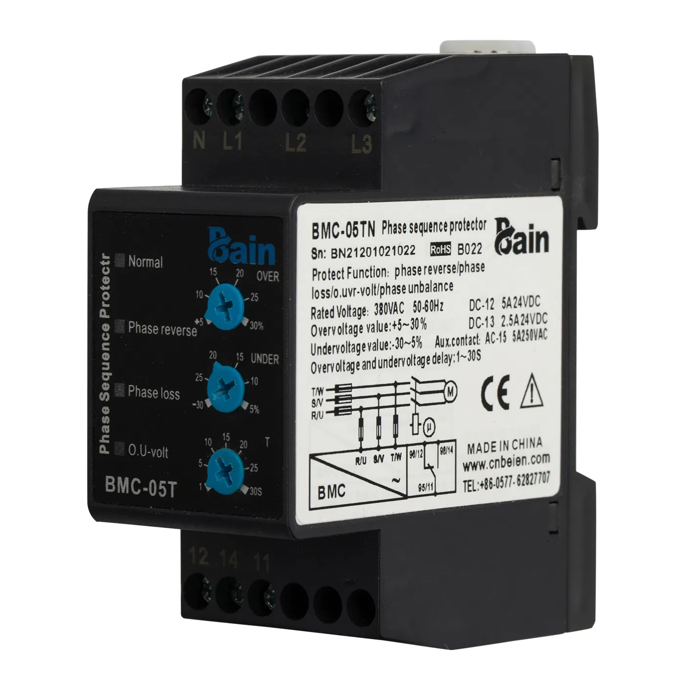 Three Phase Voltage Unbalance Phase Sequence Protector in Three Wire Type