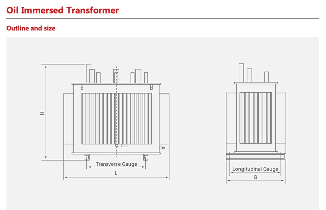 Three Two-Winding 150 kVA Control Thermostats Oil Immersed Transformer with Low Price